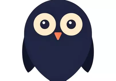 Charming Cartoon Owl: Whimsical Night Creature Design
