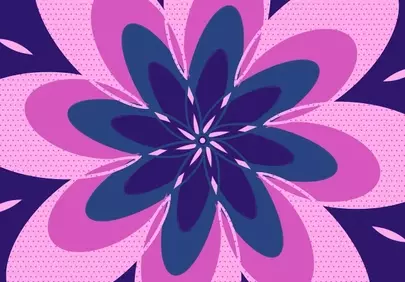 Vibrant Abstract Floral Mandala: A Harmony of Purple and Pink