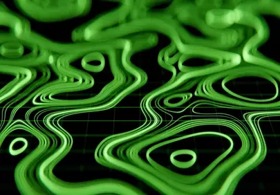 Hypnotic Green Swirls: Abstract 3D Rendered Lines