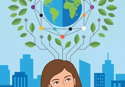 Innovative Ecological Thought: Woman Thinking Sustainable Global Development