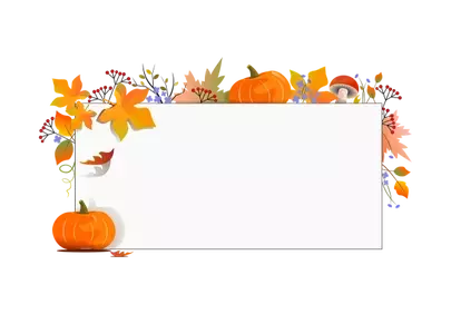 Vibrant Autumn Harvest: Pumpkin & Leaves Banner