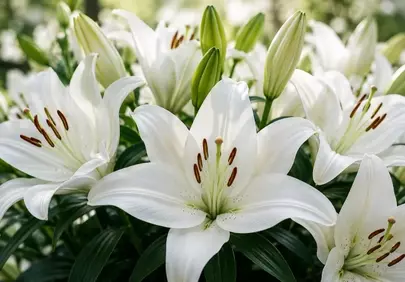 Stunning White Lilies: A Vision of Pure Garden Beauty