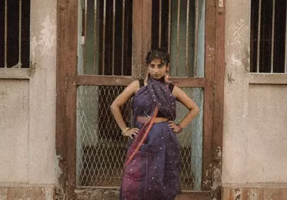 Vibrant Indian Tradition: Young Woman in Traditional Attire