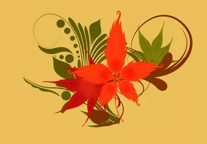 Vibrant Autumn Splendor: Abstract Fall Leaves Illustration