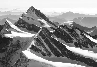 Dramatic Alpine Majesty: Majestic Swiss Mountain Peaks in Black and White