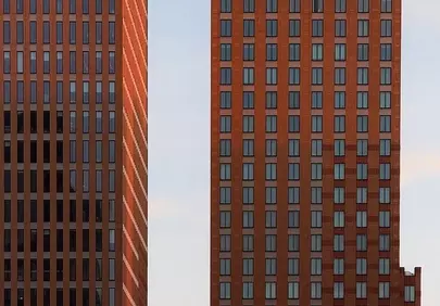 Dramatic Sunset Glow on Modern Urban Towers