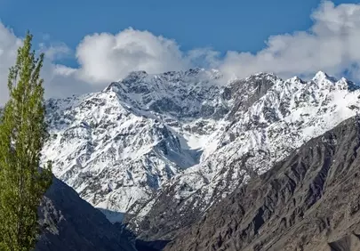 Majestic Karakoram Peaks: Snow-Capped Serenity