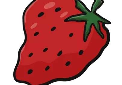 Vibrant Cartoon Strawberry Icon: Sweet and Playful Fruit Illustration