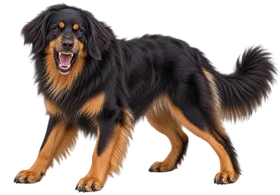Intense Hovawart Guard Dog: Majestic Black and Tan Protector