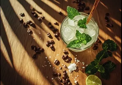 Vibrant Minty Delight: Refreshing Non-Alcoholic Cocktail in Sunlight