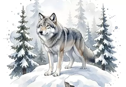 Majestic Winter Wolf: A Glimpse into Wild Nature