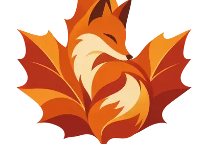Charming Autumn Fox: Serene Woodland Slumber on a Maple Leaf