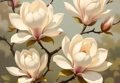 Stunning Magnolia Blooms: Delicate White Flowers of Spring