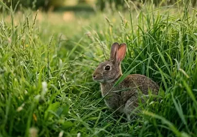 Enchanting Meadow Rabbit: Golden Hour Serenity in Nature
