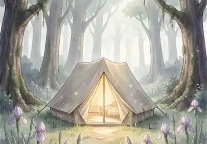 Enchanting Forest Camp: A Serene Watercolor Adventure