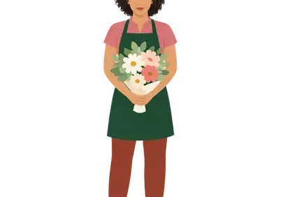 Charming Florist with Freshly Arranged Bouquet
