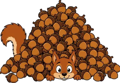 Adorable Squirrel's Autumn Acorn Bonanza!