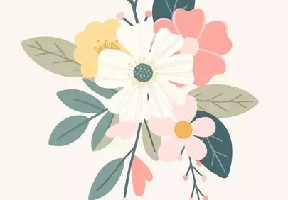 Elegant Hand-Drawn Floral Bouquet for Spring
