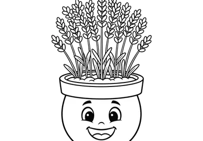 Charming Smiling Plant Pot Cartoon Illustration