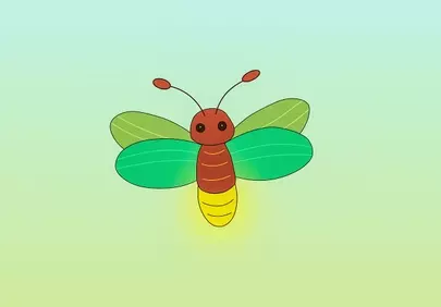 Charming Cartoon Firefly: Adorable Digital Drawing with Light Effects