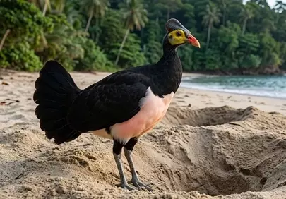 Rare Maleo: Endangered Bird on Sulawesi's Sandy Shores