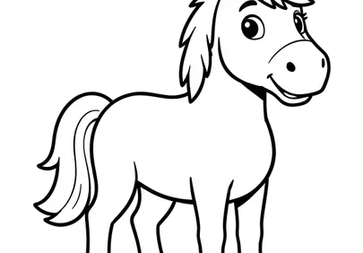Charming Cartoon Pony Line Art for Kids and Fun Projects