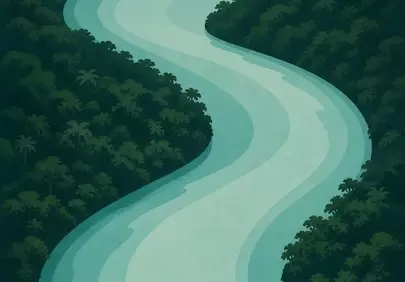 Serene Jungle River Journey: Tropical Wilderness Flow