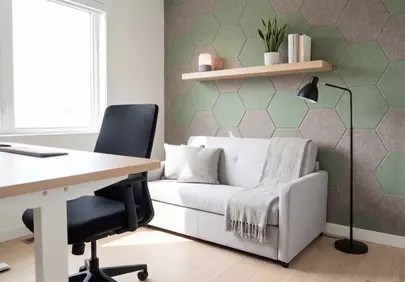 Chic Scandinavian Home Office: Modern Design, Cozy Comfort