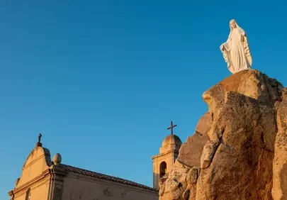 Serene Marian Shrine: Corsican Dawn's Gentle Embrace