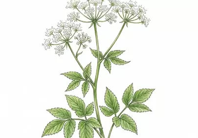Exquisite Botanical Illustration of Delicate White Flowers