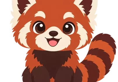 Adorable Animated Red Panda: Cute Forest Companion