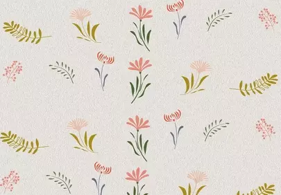 Charming Pastel Floral Pattern: Vintage Botanical Delight