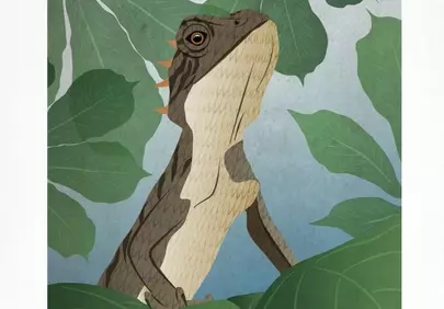Exotic Botanical Lizard Art: A Jungle Oasis