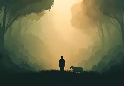 Divine Dawn: A Spiritual Journey in the Misted Forest