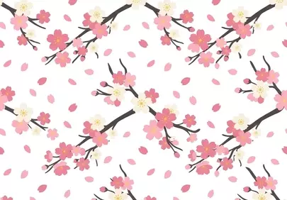 Vibrant Floral Blossom: Seamless Spring Apple Blossom Pattern