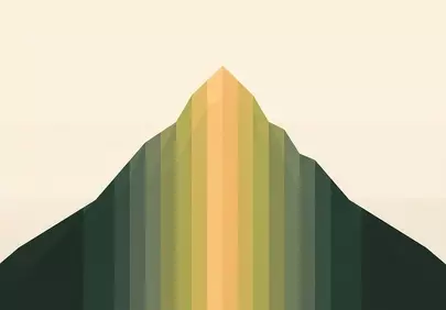 Vibrant Geometric Peak: A Modern Mountain Illustration