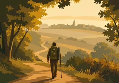 Golden Hour Trek: Solitude on the Trail to Village