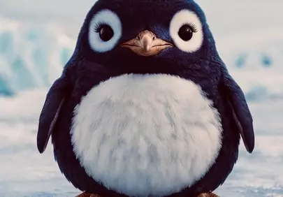 Adorably Fluffy Baby Penguin: A Winter Wonderland Cutie