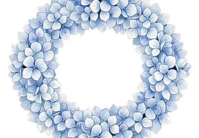 Exquisite Blue Hydrangea Wreath: Vintage Floral Elegance
