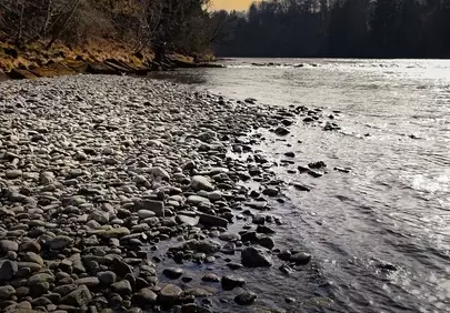 Breathtaking Sunset Over Lech River Rapids in Bavaria