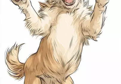 Joyful Jumping Puppy: Adorable Cartoon Sketch