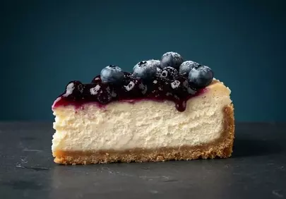 Decadent Blueberry Cheesecake Slice: A Gourmet Indulgence