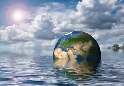 Striking Visual: Earth Submerged - A Global Warming Concept