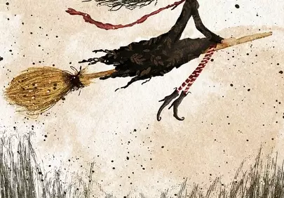 Charming Witch Takes Flight: Spooky Halloween Fun!