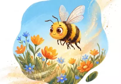 Charming Bumblebee's Sunny Meadow Flight