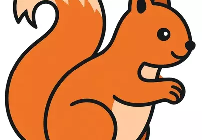 Charming Cartoon Squirrel: Playful & Bright Animal Design
