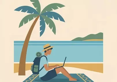 Idyllic Beachside Digital Nomad: Work-Life Harmony