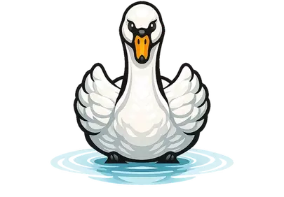 Majestic Swan: Elegant Water Bird Illustration