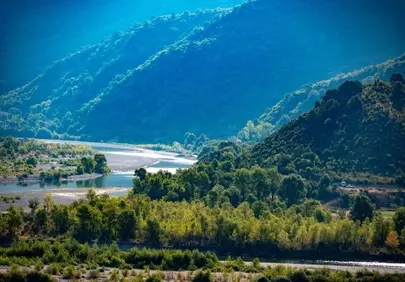 Serene Albanian River Valley: A Majestic Mountain Escape