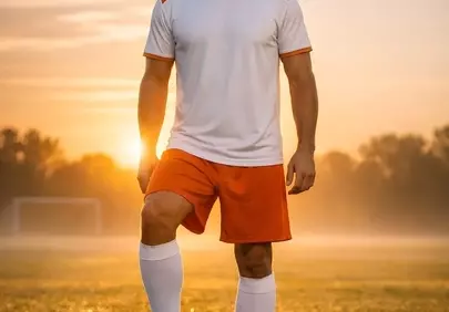 Golden Hour Glory: Soccer Player at Sunset